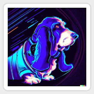 Cyber punk basset Sticker